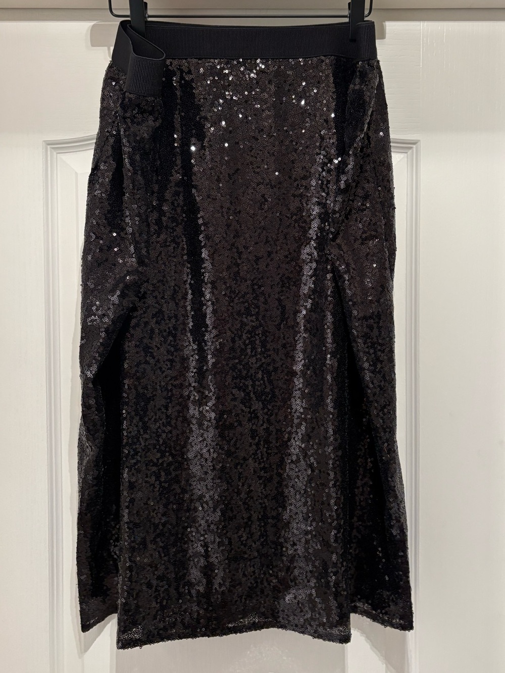 Women’s Lane Bryant black midi sequin skirt w/elastic waistband size 26 NWT